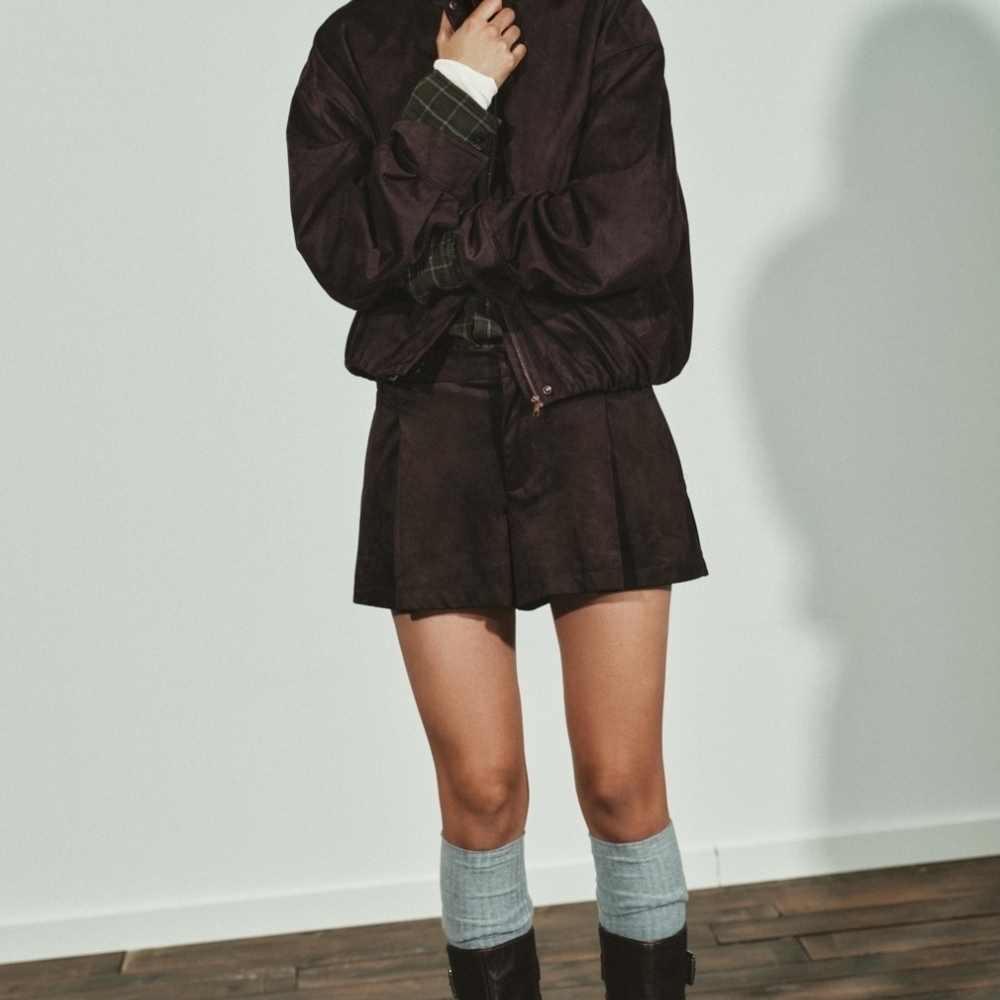 Chic brown Jacket and Short Set